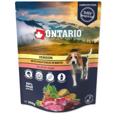 Konservi suņiem : Ontario Dog Venison with vegetables in broth, 300 g