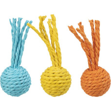 Rotaļlieta kaķiem : Trixie Rattle ball, paper rope, ø 4 × 11 cm