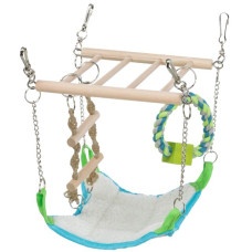 Aksesuārs grauzējiem - Trixie Suspension bridge, hammock/toy, hamster, wood/rope, 17 × 22 × 15 cm