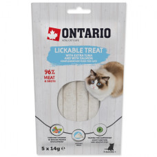 Лакомство для кошек – Ontario Lickable Treats with Tuna and Salmon, 5 x 14 г