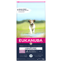 Sausa barība kucēniem - Eukanuba Puppy & Junior, Small & Medium, GRAIN FREE OCEAN FISH 12 kg