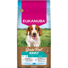 Sausa barība suņiem - Eukanuba Adult, Small and Medium, GRAIN FREE, Ocean fish 12 kg