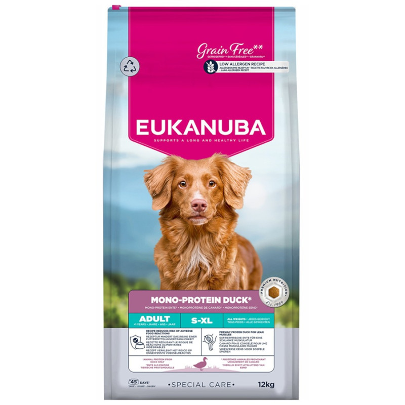 Сухой корм для собак - Eukanuba Adult, Mono-Protein Duck, 12 kg