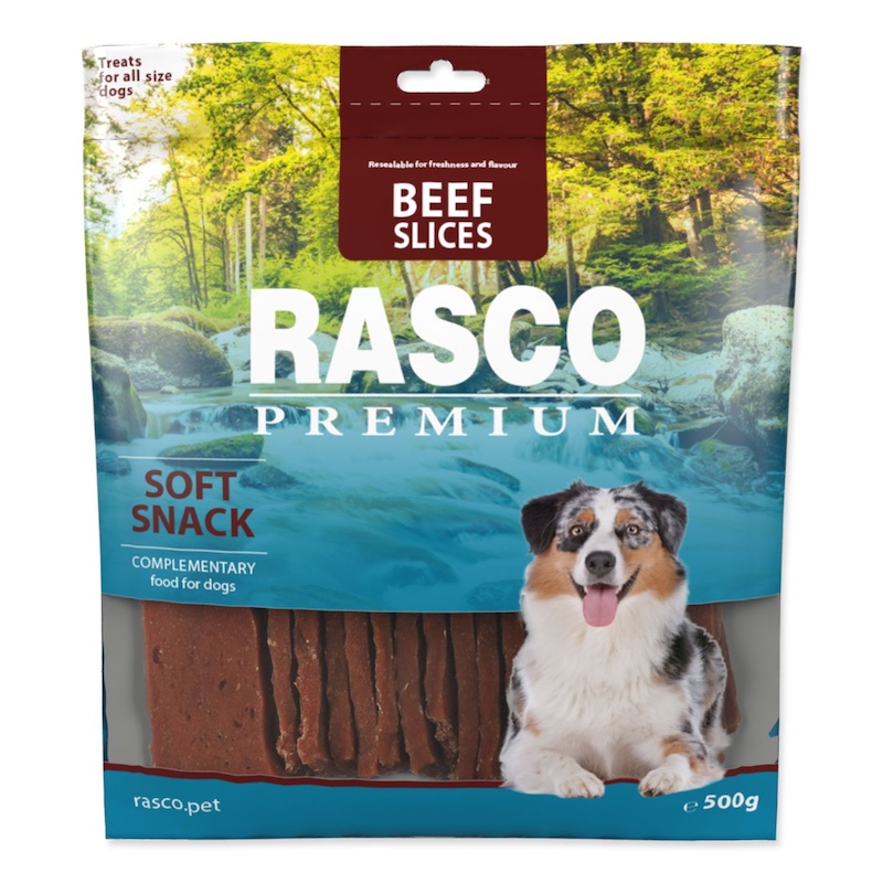 Gardums suņiem - Rasco Premium Snack slices of beef meat 500 gr