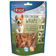 Gardums suņiem : Trixie Premio Fish Chicken Wraps, 80 g