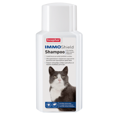 Pret blusām, ērcēm šampūns kaķiem : Beaphar IMMO Shield Shampoo Cat, 200 ml