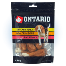 Gardums suņiem : Ontario Chicken Jerky & Calcium Bone, 70g