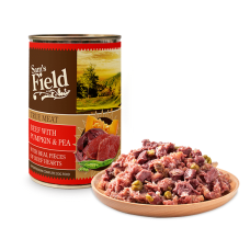 Konservi suņiem : Sams Field DOG True Meat Beef With Pumpkin & Pea 400 g.