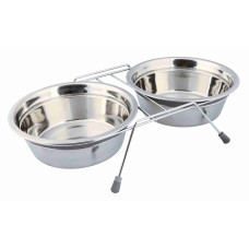 Paliknis ar blodām - Trixie Eat on Feet Bowl Set, 2*1.5l/21cm