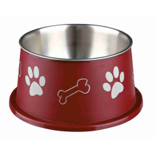 Bļoda dzīvniekiem, metāls : Trixie Long ear bowl, stainless steel, plastic coated, 0.9 l/ø 15 cm