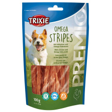 Gardums suņiem : Trixie Premio Omega Stripes, chicken, 100 g.