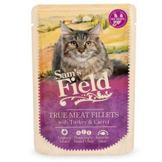 Konservēta barība kaķiem : Sams Field CAT POUCH with Turkey Fillets/Carrot 85g.