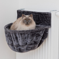 Guļvieta dzīvniekiem : Trixie Cuddly bag XXL for radiators, plush, 55×15×36 cm, dark grey