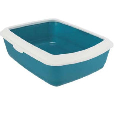 Kaķu tualete : Trixie Classic cat litter tray, with rim, 37 × 15 × 47 cm, petrol/white