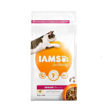Sausā barība kaķiem - IAMS CAT SENIOR CHICKEN, 2 kg