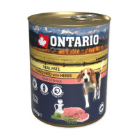 Konservi suņiem - Ontario Dog Veal Pate with Herbs 800 gr