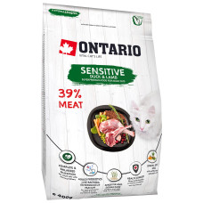 Sausā barība kaķiem : Ontario Cat Sensitive/Derma 0.4kg
