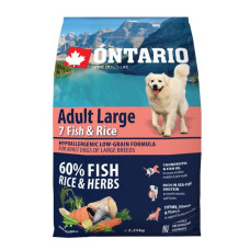 Sausa barība suņiem - Ontario Dog Adult Large Fish and Rice, 2,25 kg