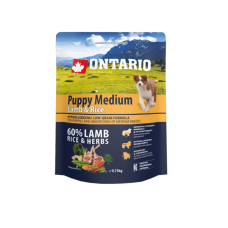 Sausā barība kucēniem - Ontario Dog Puppy Medium Lamb and Rice, 0.75kg