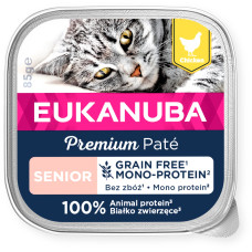 Konservēta barība kaķiem - Eukanuba Cat Senior Chicken pate Mono 85g