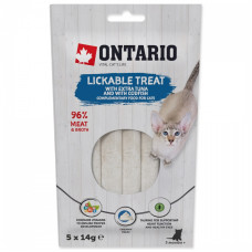 Лакомство для кошек – Ontario Lickable Treats with Tuna and Codfish, 5 x 14 г