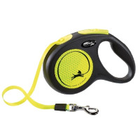 Inerces pavada suņiem - Trixie Flexi New Classic Neon, Tape leash, XS, 3m, (12kg)